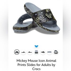 ✨NWT✨ SZ M4/W6 Mickey Mouse Icon Animal 🐆 Prints Slides for Adults by CROCS💕